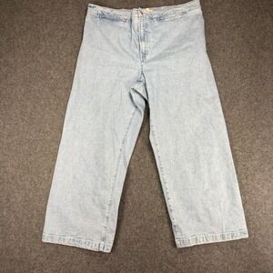 Madewell Emmett Wide Leg Crop Jeans Size 33 Light Wash Denim Fair Trade